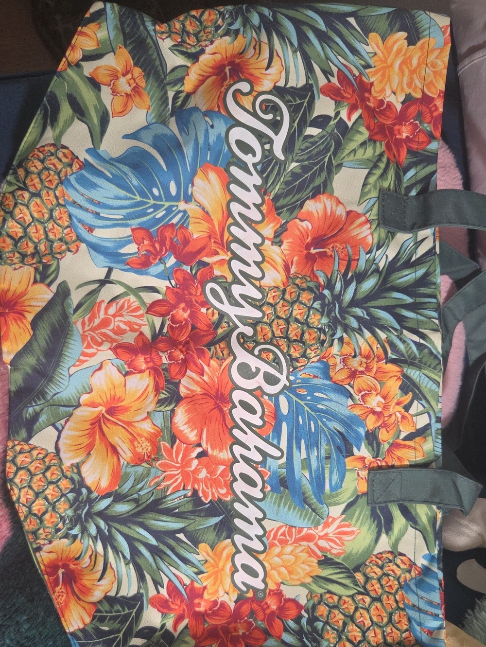 Tommy Bahama Floral Pineapple Tote - Blue, Orange, Green